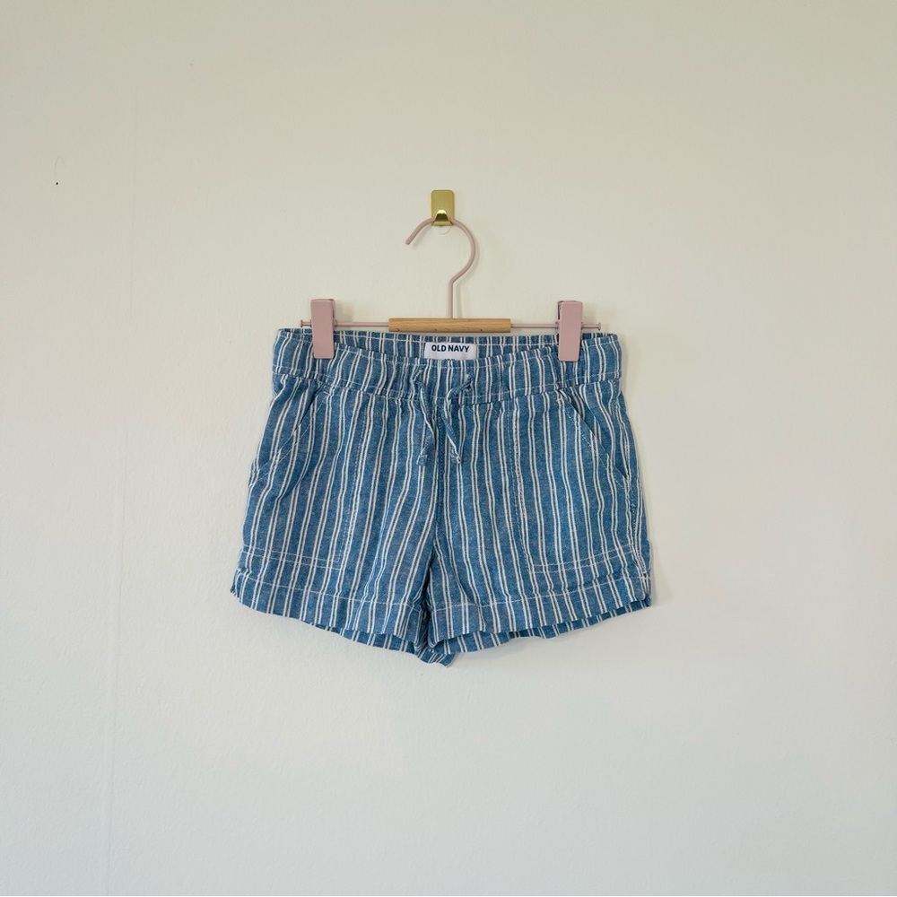 Linen Blend Drawstring Shorts